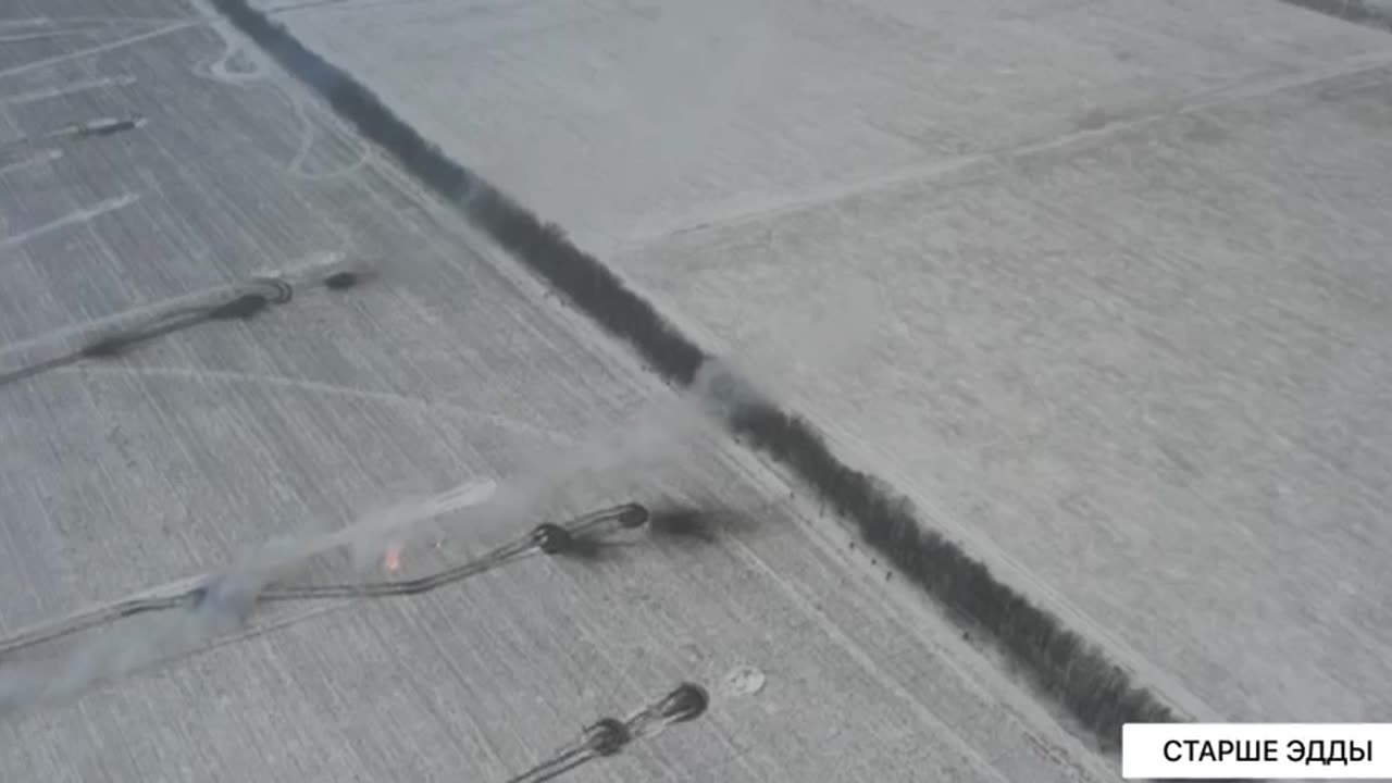 Sky view of Russian assault on Ukrainian positions