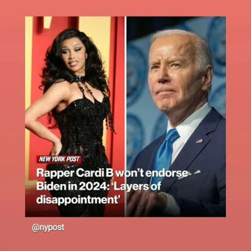 Caridb said she ain't voting for joe biden will not endorsed him either 5/22/24