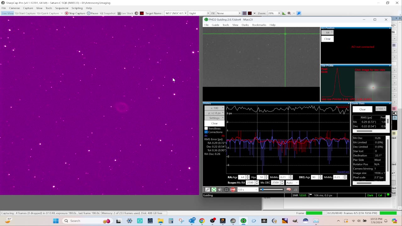 Ring Nebula in Narrow Band Session