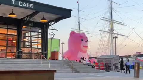 if you live in NYC, there's a huge pink teddy bear in Seaport。