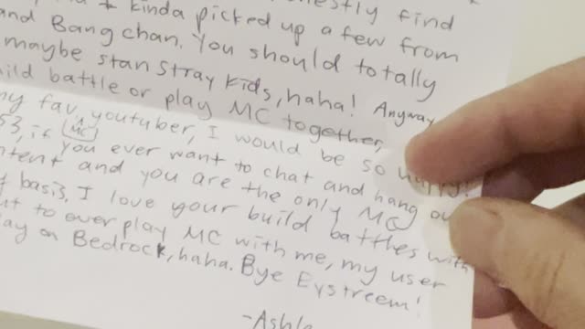 Ashley wants to be friends with Eystreem! Fan Mail!