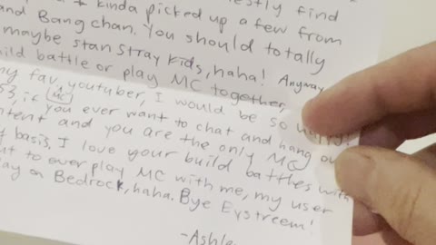 Ashley wants to be friends with Eystreem! Fan Mail!