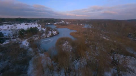 DJI FPV drone Cinematic snowy April mood 4k