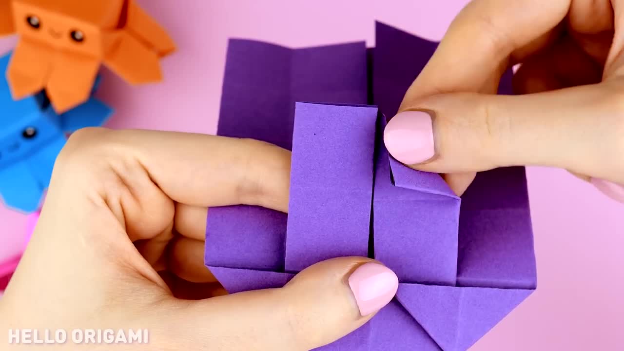 Jumping paper octopus made out of origami | Making a restless toy