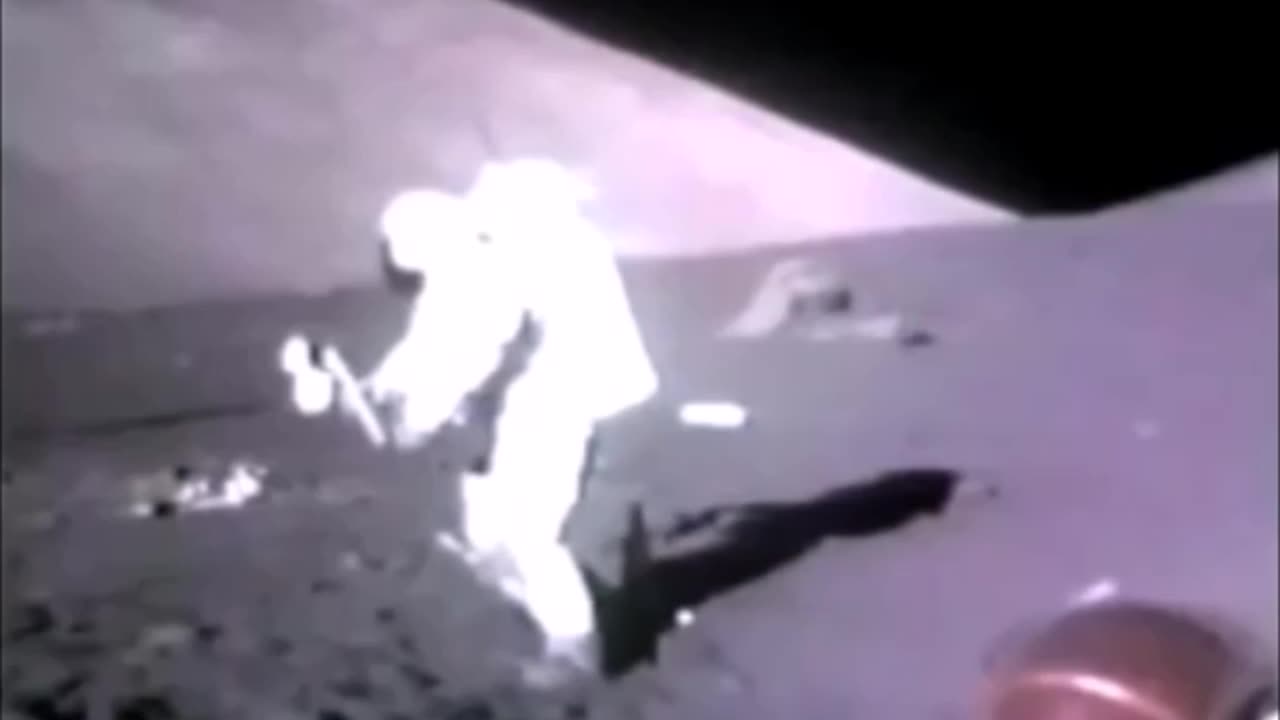 Wires Help Apollo Astronaut Perform Moonwalk