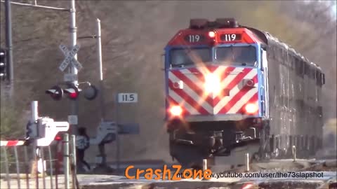 Total IDIOTS Vs TRAIN Close Calls Scary Train Crashes with Cars and Semi Trucks