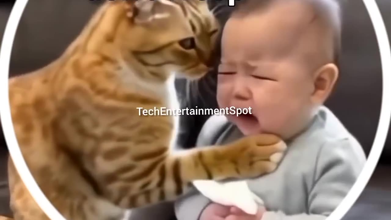When Baby & Cat become Friends #viral #shorts #shortsfeed