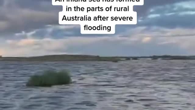 An inland sea has formed in the parts of rural Australia after severe flooding