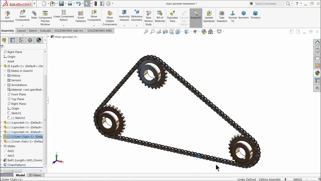 solidwork chain motion