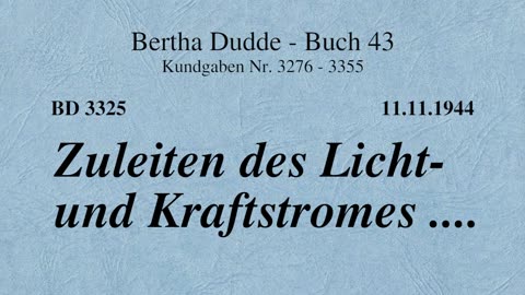 BD 3325 - ZULEITEN DES LICHT- UND KRAFTSTROMES ....