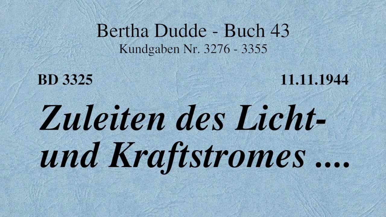 BD 3325 - ZULEITEN DES LICHT- UND KRAFTSTROMES ....