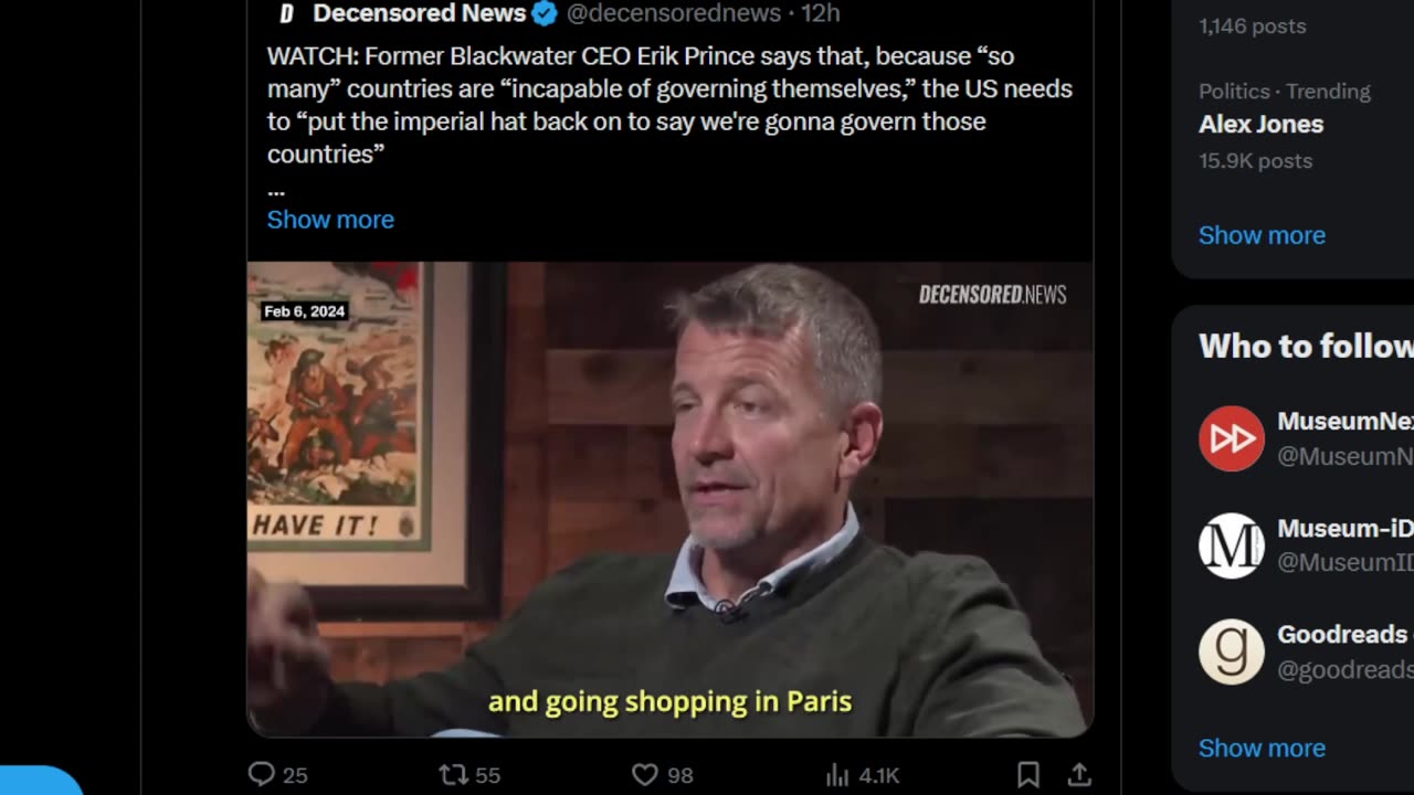 Erik Prince telling us the plan.