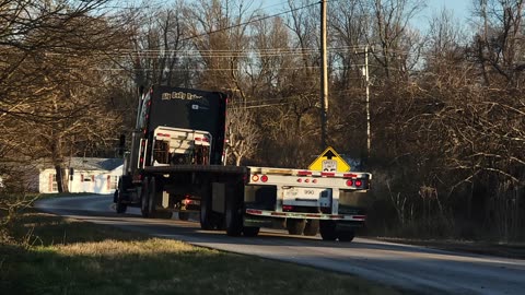 A.J.'S MAIDEN VOYAGE BEGINS - LEAVING WITH DAD IN FREIGHTLINER