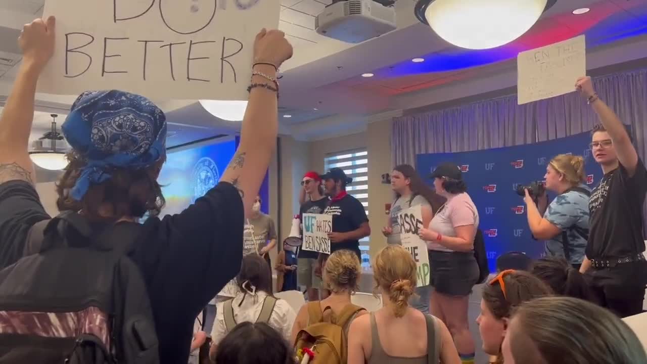 Presidential finalist Senator Ben Sasse greeted with protests at University of Florida