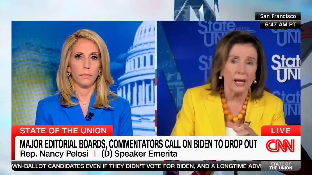 Nancy Pelosi claiming it's Biden who "has the stamina" and President Trump has "dementia"