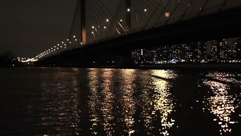 The Manhnattan bridge at night