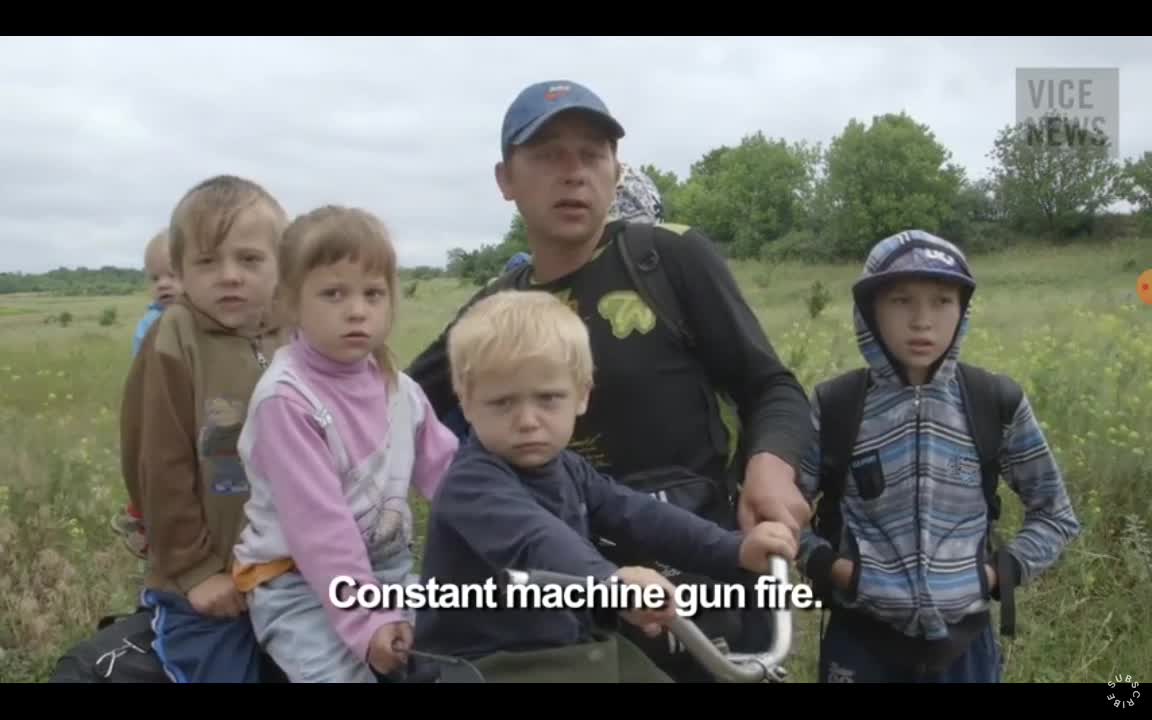 Ukraine escalating to the war. Families run away from anti-terrorist operation