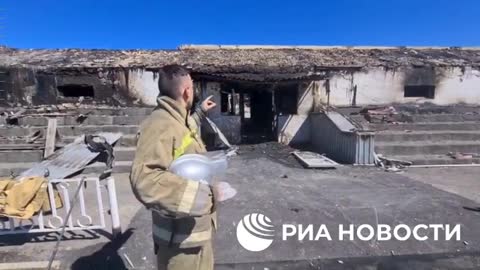 Následky ostřelování Stachnovska ukrajinskými nacisty