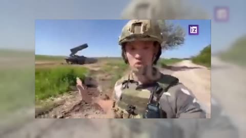 A Russian news crew films a Russian TOS-1a firing, quickly comes under Ukrainian counterbattery fire