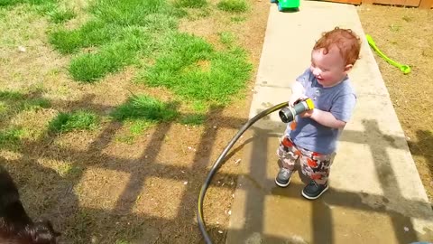 Funny Babies Playing With Water || Baby Outdoor Videos