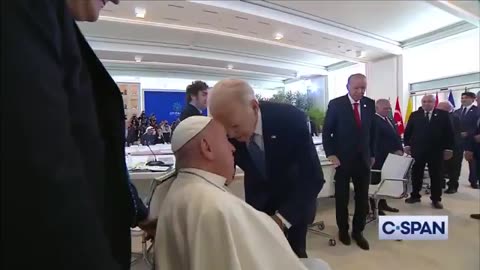 WTF? Daughter Showering Joe Biden Sniffs The Pope...