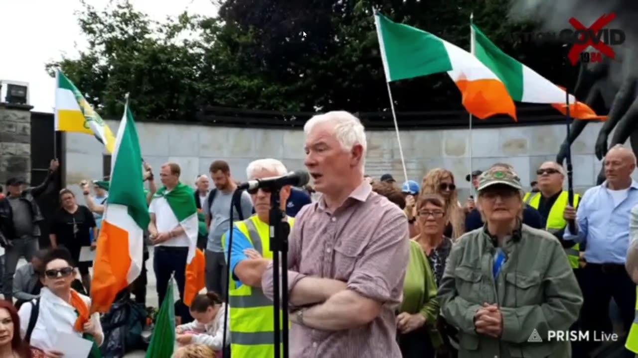 Malachy Steenson against the EU Migration Pact (Garden of Remembrance Dublin 13-07-24