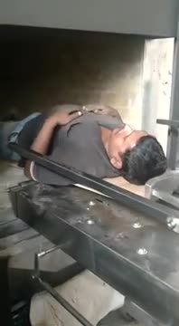 Mechanical electronic, cremation machine in the process