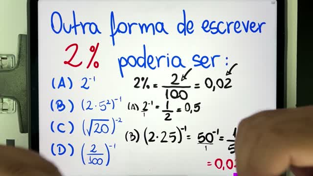 🤯 MATEMÁTICA BÁSICA DESBUGADA - Outra forma de escrever 2% poderia ser... Você consegue