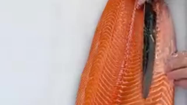 Awesome salmon cutting