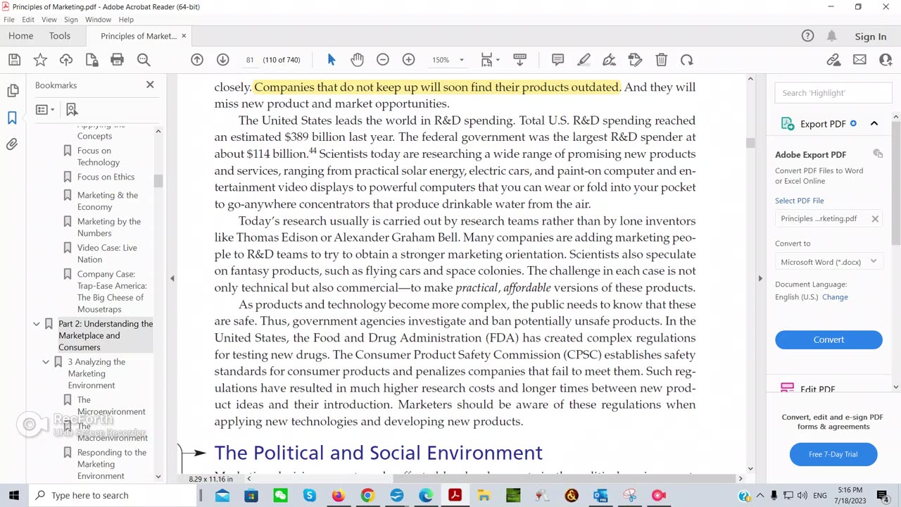 7/18/2023 Principles of Marketing: Chapter 3- Analyzing the Marketing Environment