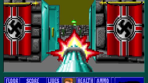 Wolfenstein 3D, DOS, 1992 - 100% Complete, Episode 2 Floor 1