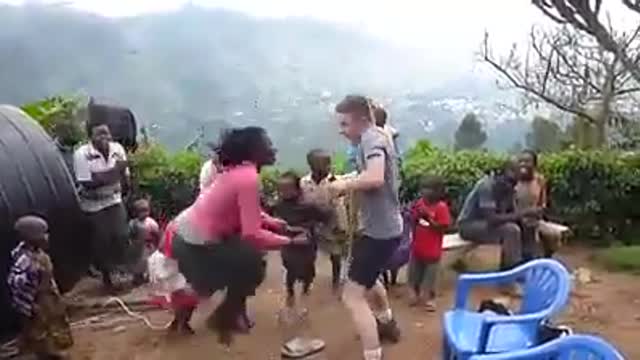 American trying Traditional Dance