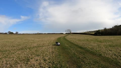 Vlog while walking on wet ground. POV GoPro. March 2023