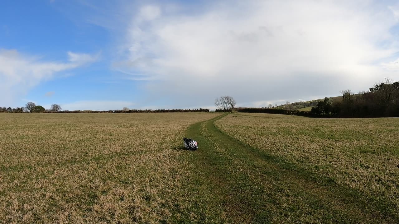 Vlog while walking on wet ground. POV GoPro. March 2023