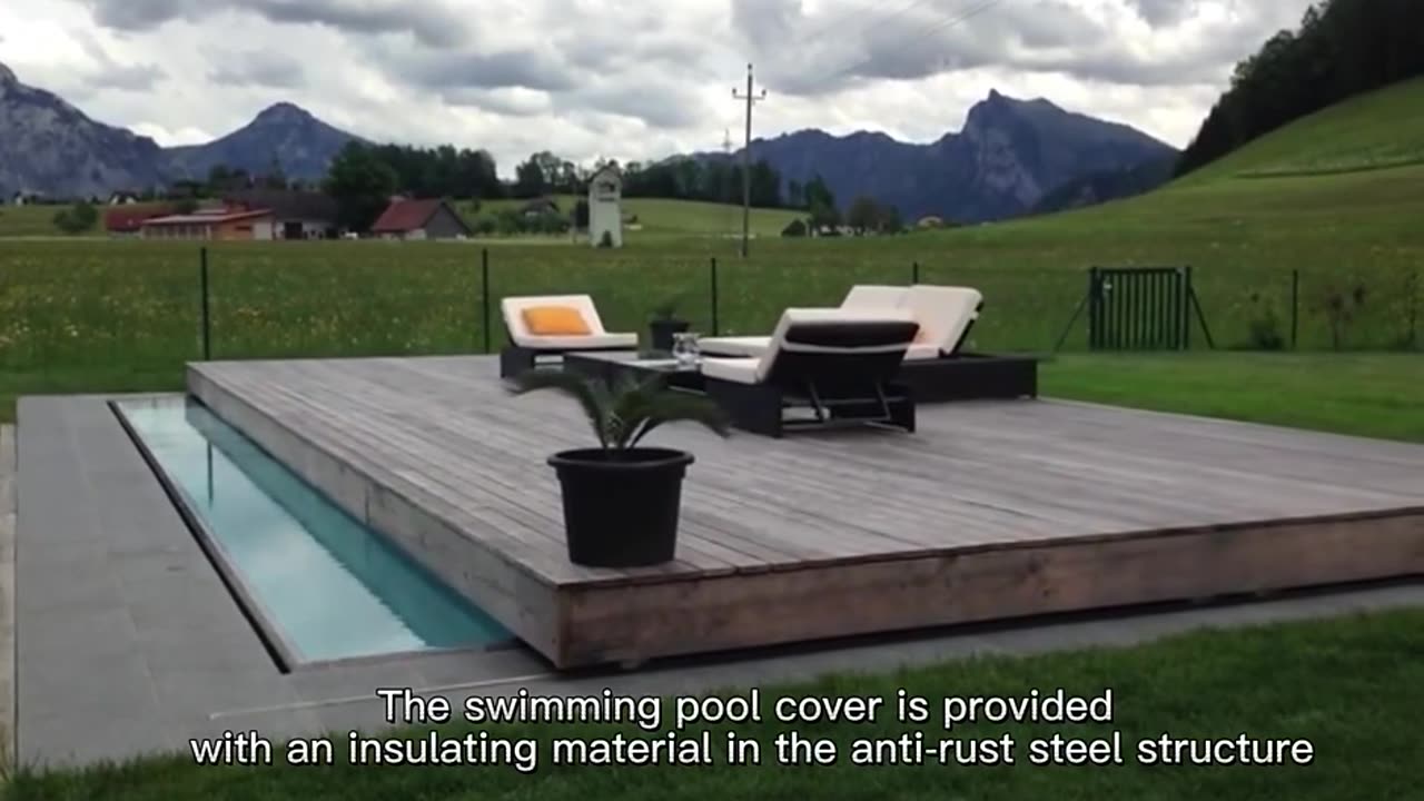 Private Pool and Hot Tub Cover Stainless Steel Automatic Deck Swimming Pool Cover