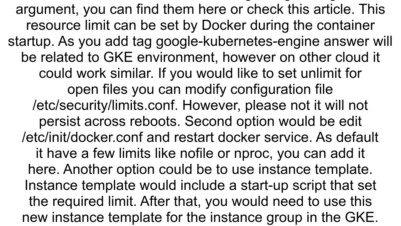 Kubernetes Too many open files