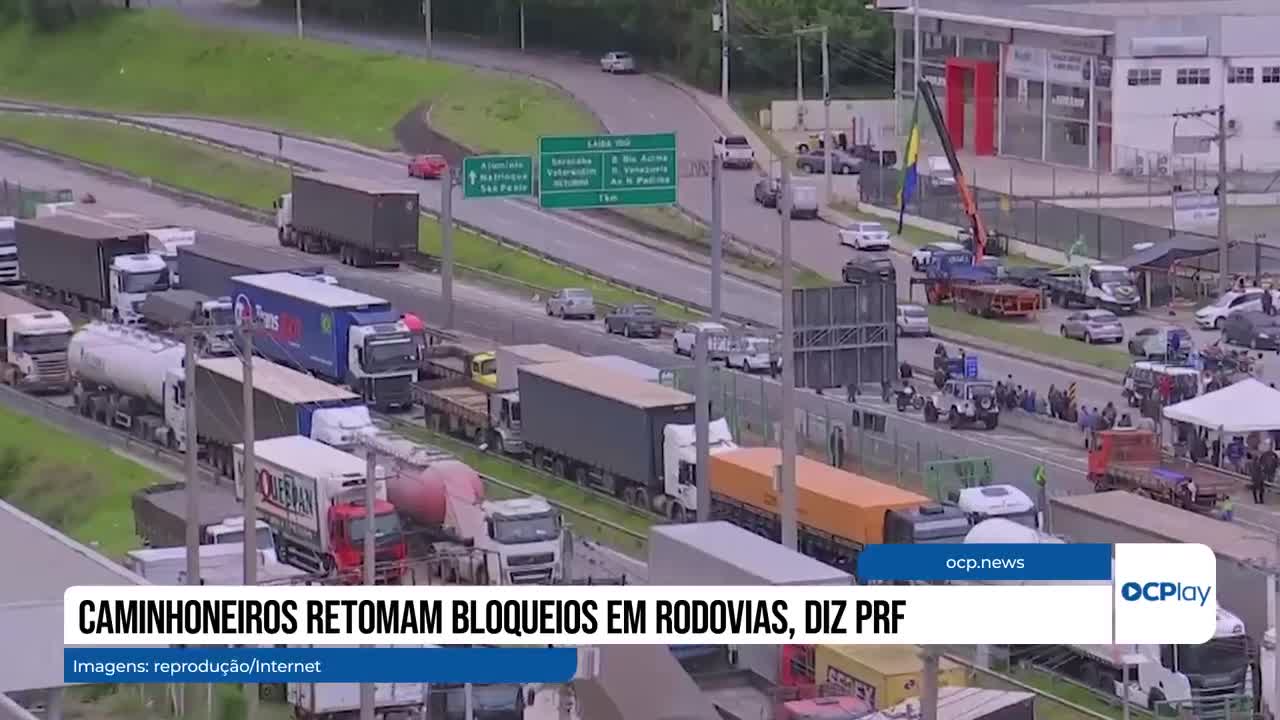 Caminhoneiros retomam bloqueios em rodovias, diz PRF