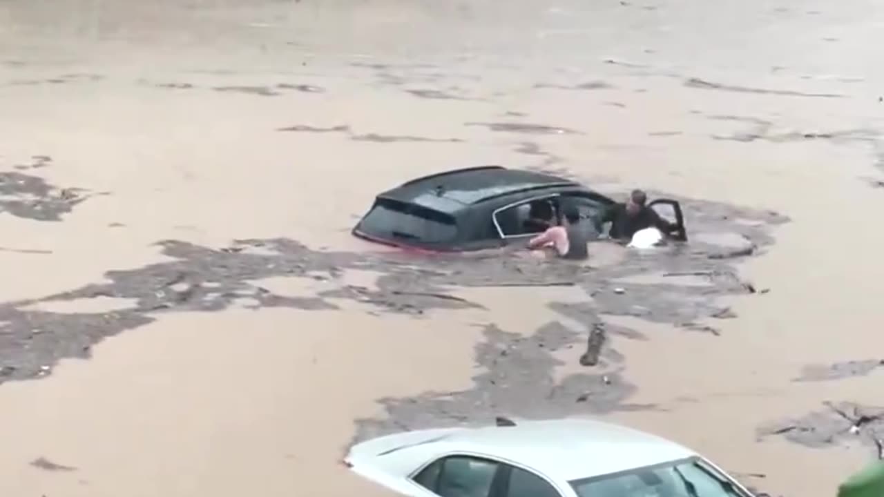 Man recuses driver and his dog from floodwater in Southbury Plaza, CT