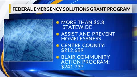 Centre County to receive part of a $5.8 mil. grant for homelessness assistance and prevention