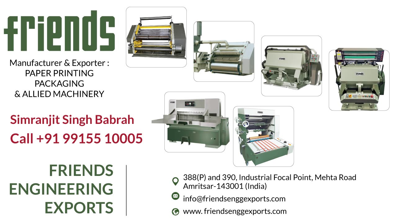 Platen Die Cutting Punching Machine Friends Engineering Exports Amritsar India