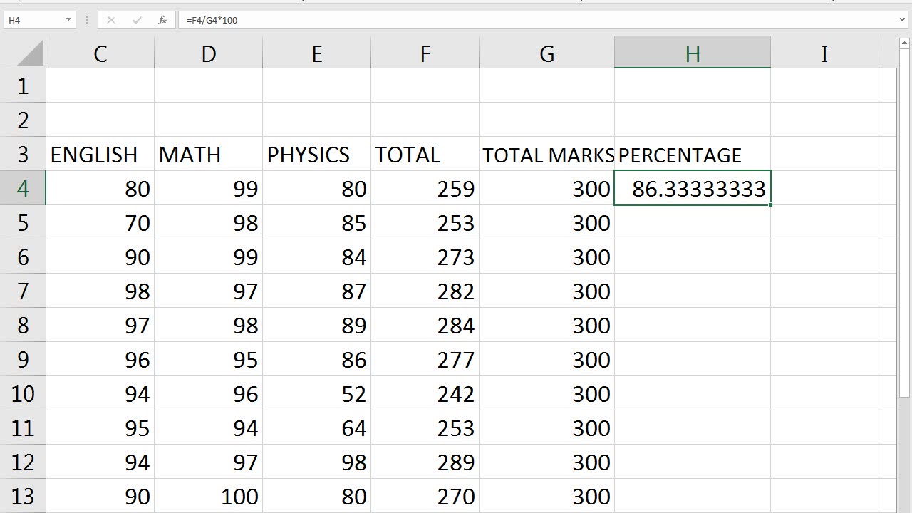 excel percentage formula tricks