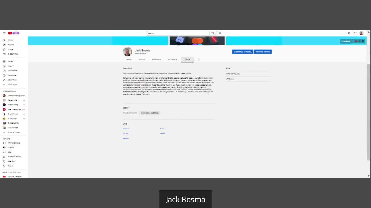 YouTube Tip: Place Content In The About Section/Tab For Subscriber Engagement