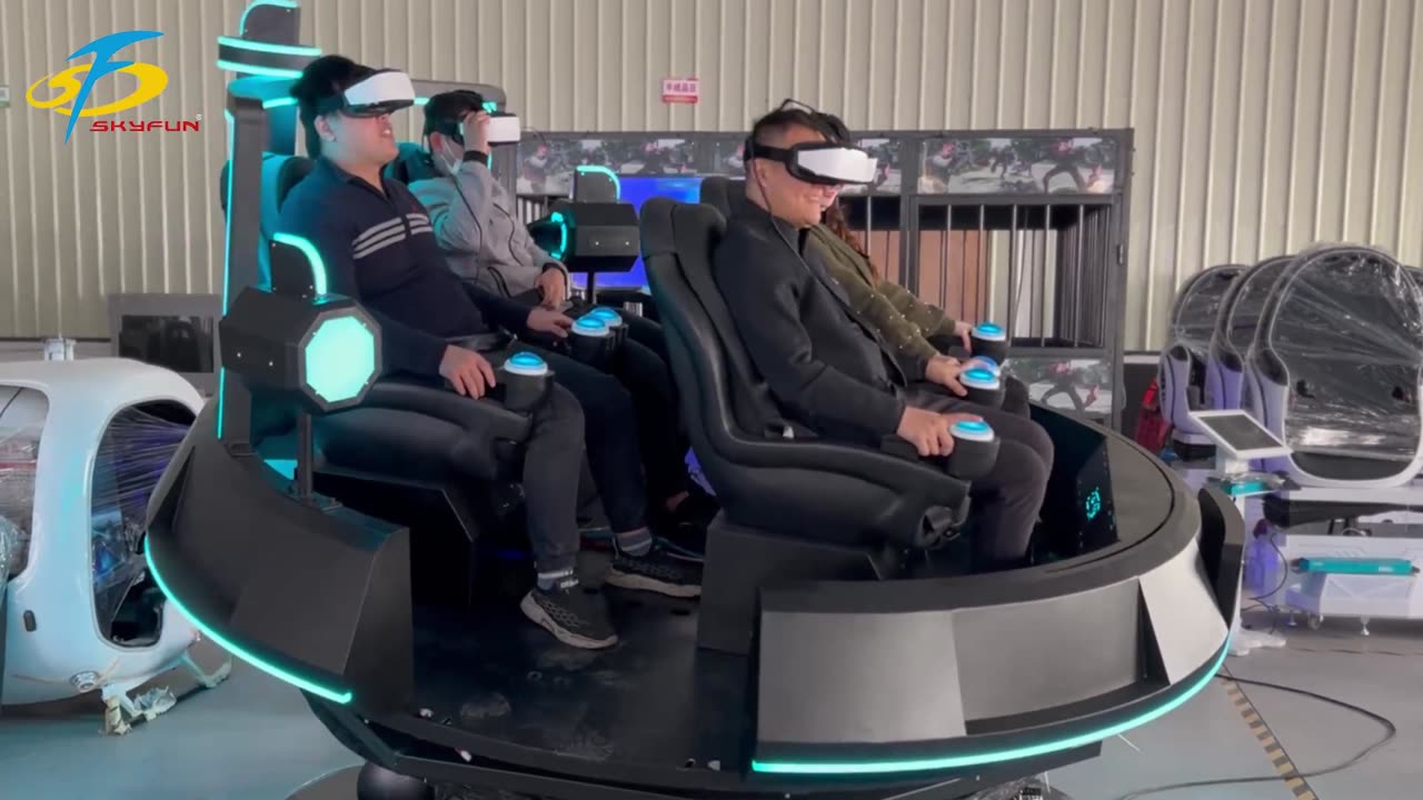 Multi-seat VR UFO cinema, suitable for family members or friends to experience together.