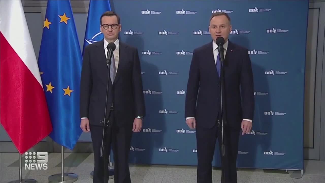 Russia accused of being responsible for Poland missile strike _ 9 News Australia