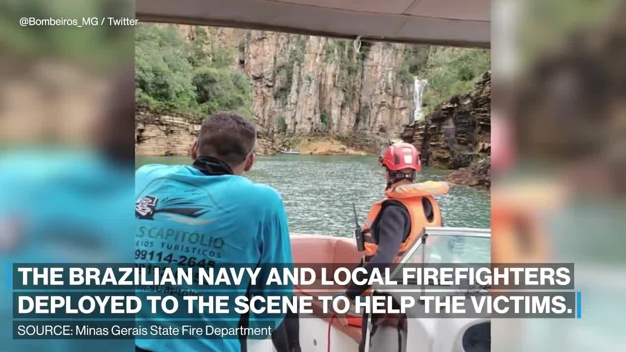 10 dead after cliff falls onto boats in Brazil