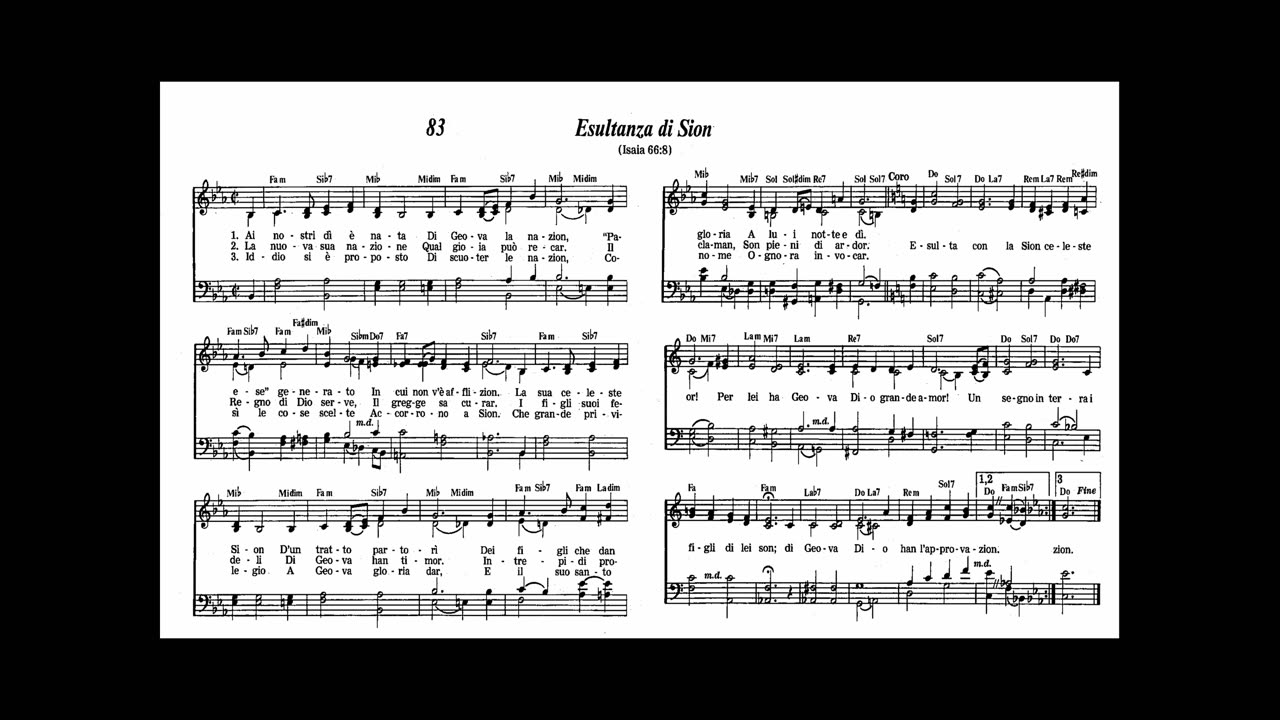 Esultanza di Sion (canzone 83 da Cantate lodi a Geova)