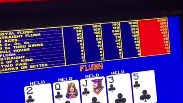 $250 Hand High Limit jackpot hand pay Video poker short