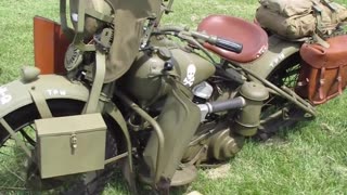 Old Military Harley Davidson Motorcycle