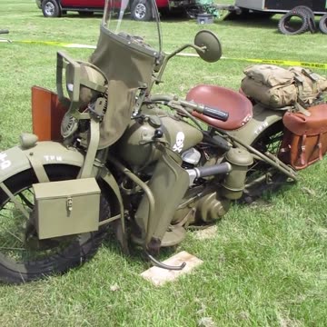 Old Military Harley Davidson Motorcycle