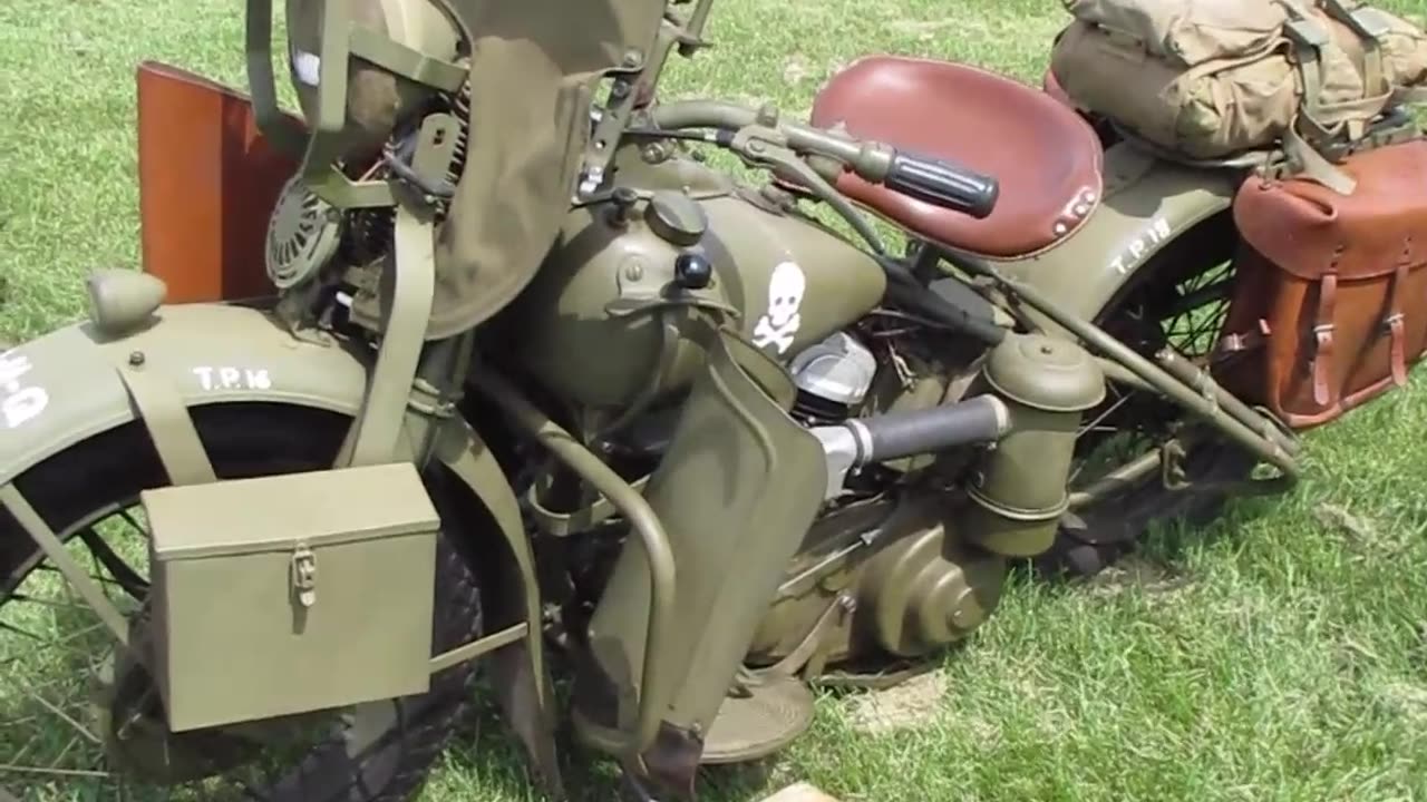 Old Military Harley Davidson Motorcycle